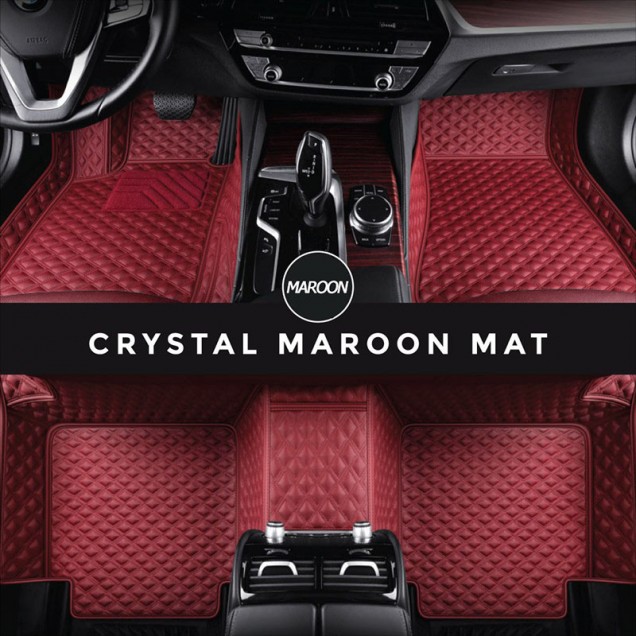 Low Cost Maroon Crystal Elite Luxury Hybrid Car Floor Mats Low Cost Maroon Crystal Elite Luxury Hybrid Car Floor Mats