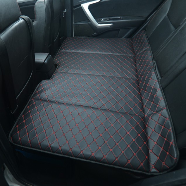 Low Cost Universal Diamond Car Bed - Non-Inflatable Black and Red Stitching Luxury Leather Diamond Car Bed Mattress Low Cost Universal Diamond Car Bed - Non-Inflatable Black and Red Stitching Luxury Leather Diamond Car Bed Mattress