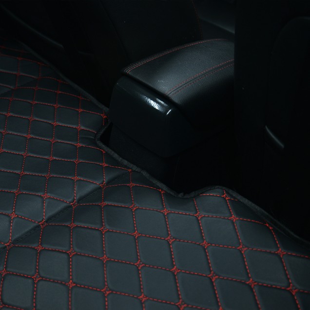Low Cost Universal Diamond Car Bed - Non-Inflatable Black and Red Stitching Luxury Leather Diamond Car Bed Mattress Low Cost Universal Diamond Car Bed - Non-Inflatable Black and Red Stitching Luxury Leather Diamond Car Bed Mattress