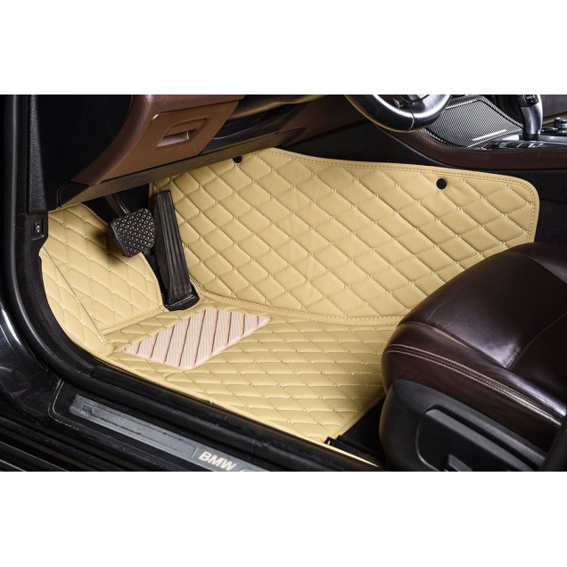 Low Cost Beige Luxury Leather Diamond Car Floor Mats Low Cost Beige Luxury Leather Diamond Car Floor Mats