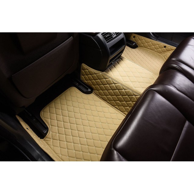 Low Cost Beige Luxury Leather Diamond Car Floor Mats Low Cost Beige Luxury Leather Diamond Car Floor Mats