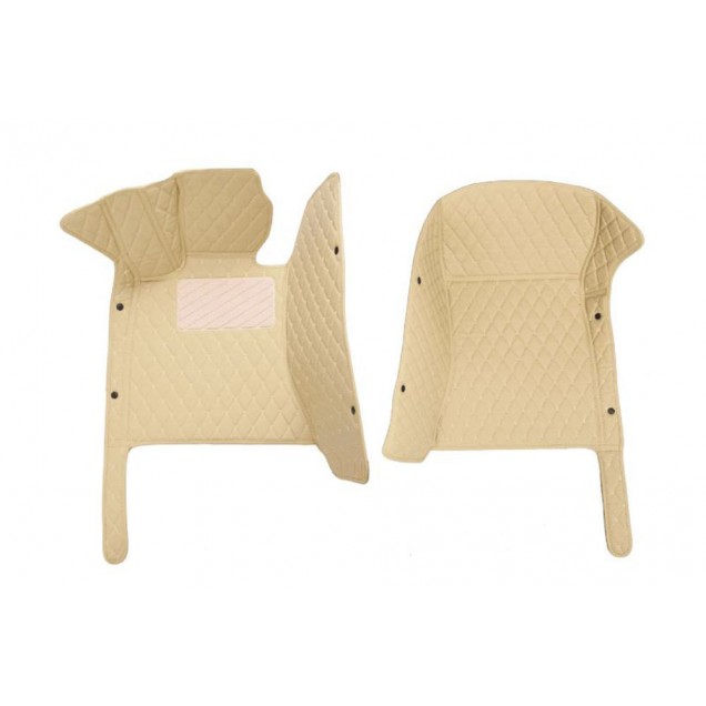 Low Cost Beige Luxury Leather Diamond Car Floor Mats Low Cost Beige Luxury Leather Diamond Car Floor Mats