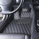 Low Cost Black and Beige Stitching Luxury Leather Diamond Car Floor Mats Low Cost Black and Beige Stitching Luxury Leather Diamond Car Floor Mats