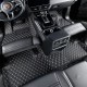 Low Cost Black and Beige Stitching Luxury Leather Diamond Car Floor Mats Low Cost Black and Beige Stitching Luxury Leather Diamond Car Floor Mats