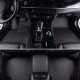 Low Cost Black and Beige Stitching Luxury Leather Diamond Car Mats Low Cost Black and Beige Stitching Luxury Leather Diamond Car Mats