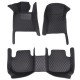 Low Cost Black and Black Stitching Luxury Leather Diamond Car Floor Mats Low Cost Black and Black Stitching Luxury Leather Diamond Car Floor Mats