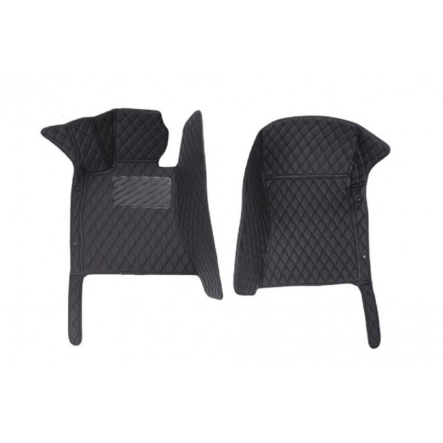 Low Cost Black and Black Stitching Luxury Leather Diamond Car Floor Mats Low Cost Black and Black Stitching Luxury Leather Diamond Car Floor Mats