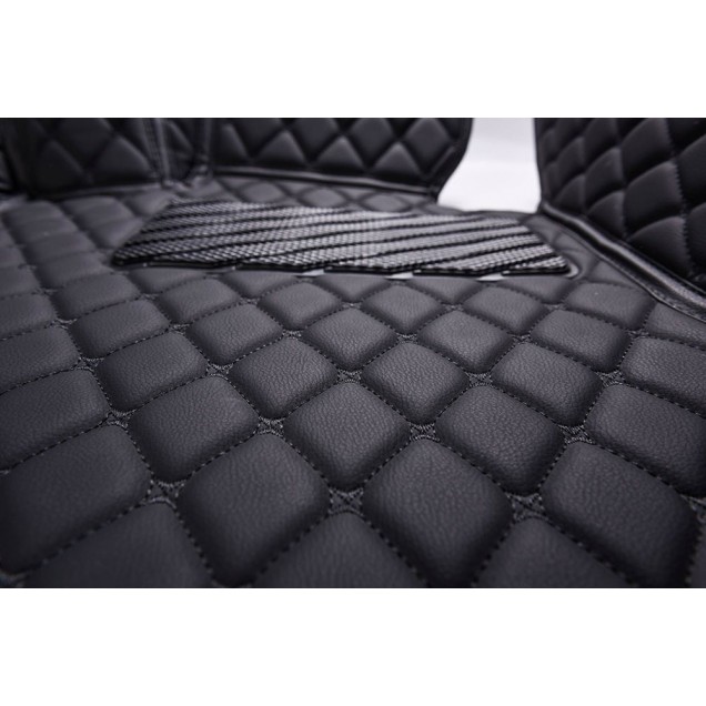 Low Cost Black and Black Stitching Luxury Leather Diamond Car Mats Low Cost Black and Black Stitching Luxury Leather Diamond Car Mats