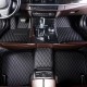 Low Cost Black and Black Stitching Luxury Leather Diamond Car Mats Low Cost Black and Black Stitching Luxury Leather Diamond Car Mats