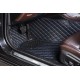Low Cost Black and Blue Stitching Luxury Leather Diamond Car Floor Mats Low Cost Black and Blue Stitching Luxury Leather Diamond Car Floor Mats