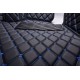 Low Cost Black and Blue Stitching Luxury Leather Diamond Car Floor Mats Low Cost Black and Blue Stitching Luxury Leather Diamond Car Floor Mats