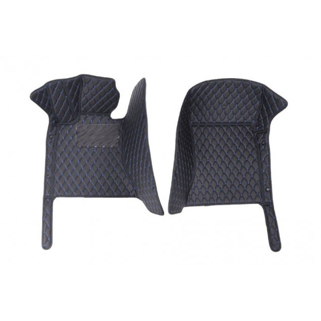 Low Cost Black and Blue Stitching Luxury Leather Diamond Car Floor Mats Low Cost Black and Blue Stitching Luxury Leather Diamond Car Floor Mats