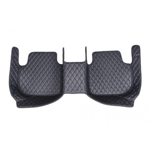 Low Cost Black and Blue Stitching Luxury Leather Diamond Car Floor Mats Low Cost Black and Blue Stitching Luxury Leather Diamond Car Floor Mats