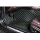 Low Cost Black and Green Stitching Luxury Leather Diamond Car Floor Mats Low Cost Black and Green Stitching Luxury Leather Diamond Car Floor Mats
