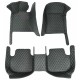 Low Cost Black and Green Stitching Luxury Leather Diamond Car Floor Mats Low Cost Black and Green Stitching Luxury Leather Diamond Car Floor Mats