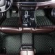 Low Cost Black and Green Stitching Luxury Leather Diamond Car Mats Low Cost Black and Green Stitching Luxury Leather Diamond Car Mats