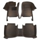 Low Cost Black and Orange Stitching Luxury Leather Diamond Car Floor Mats Low Cost Black and Orange Stitching Luxury Leather Diamond Car Floor Mats
