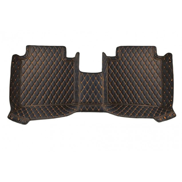 Low Cost Black and Orange Stitching Luxury Leather Diamond Car Floor Mats Low Cost Black and Orange Stitching Luxury Leather Diamond Car Floor Mats