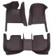 Low Cost Black and Red Stitching Luxury Leather Diamond Car Floor Mats Low Cost Black and Red Stitching Luxury Leather Diamond Car Floor Mats