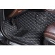 Low Cost Black and White Stitching Luxury Leather Diamond Car Floor Mats Low Cost Black and White Stitching Luxury Leather Diamond Car Floor Mats