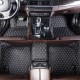 Low Cost Black and White Stitching Luxury Leather Diamond Car Mats Low Cost Black and White Stitching Luxury Leather Diamond Car Mats