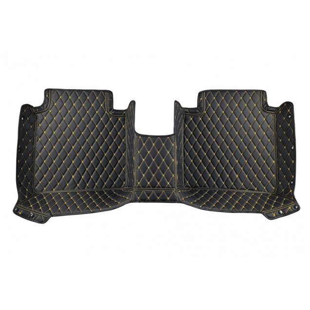 Low Cost Black and Yellow Stitching Luxury Leather Diamond Car Floor Mats Low Cost Black and Yellow Stitching Luxury Leather Diamond Car Floor Mats
