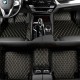 Low Cost Black and Yellow Stitching Luxury Leather Diamond Car Mats Low Cost Black and Yellow Stitching Luxury Leather Diamond Car Mats