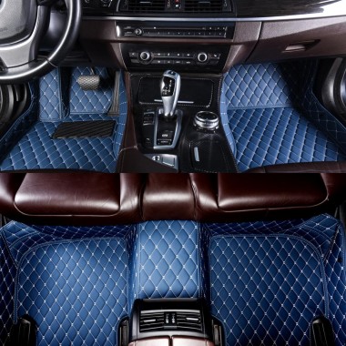 Low Cost Blue Luxury Leather Diamond Car Floor Mats