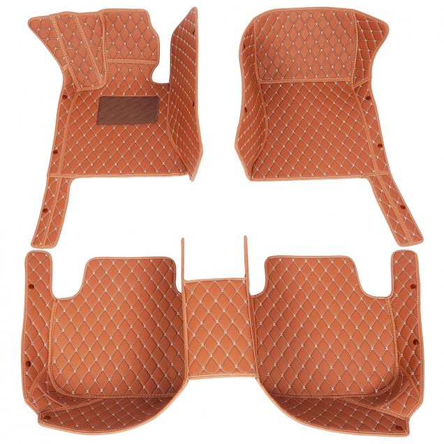Low Cost Brown Luxury Leather Diamond Car Floor Mats Low Cost Brown Luxury Leather Diamond Car Floor Mats