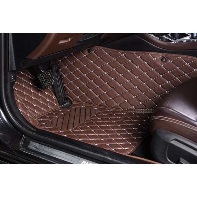 Low Cost Dark Brown Luxury Leather Diamond Car Floor Mats Low Cost Dark Brown Luxury Leather Diamond Car Floor Mats