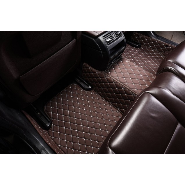 Low Cost Dark Brown Luxury Leather Diamond Car Floor Mats Low Cost Dark Brown Luxury Leather Diamond Car Floor Mats