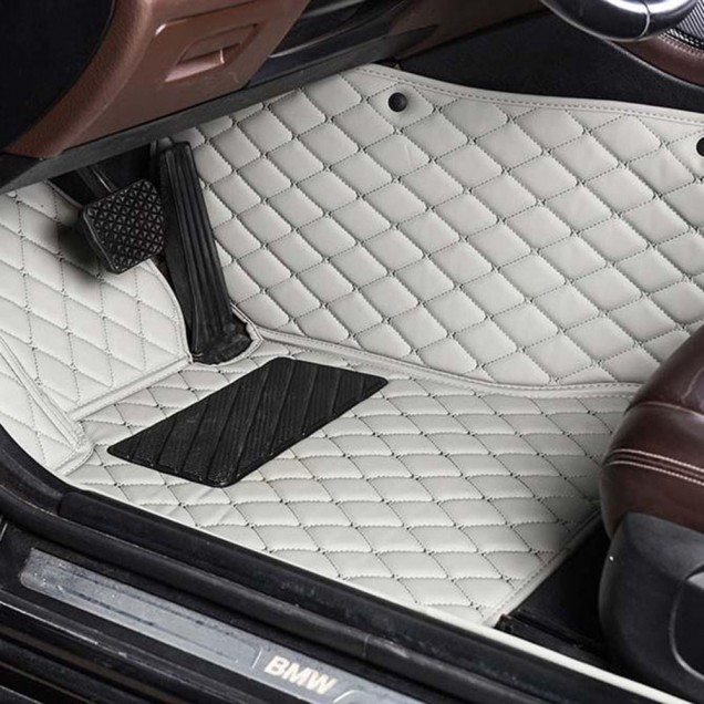 Low Cost Grey Luxury Leather Diamond Car Floor Mats Low Cost Grey Luxury Leather Diamond Car Floor Mats