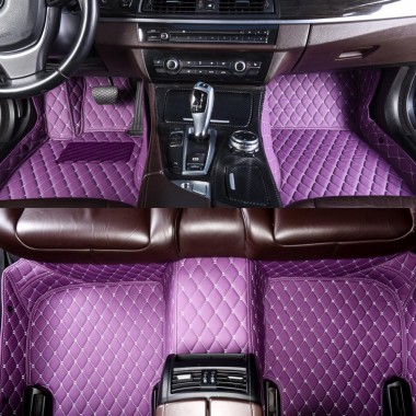 Low Cost Purple Luxury Leather Diamond Car Floor Mats