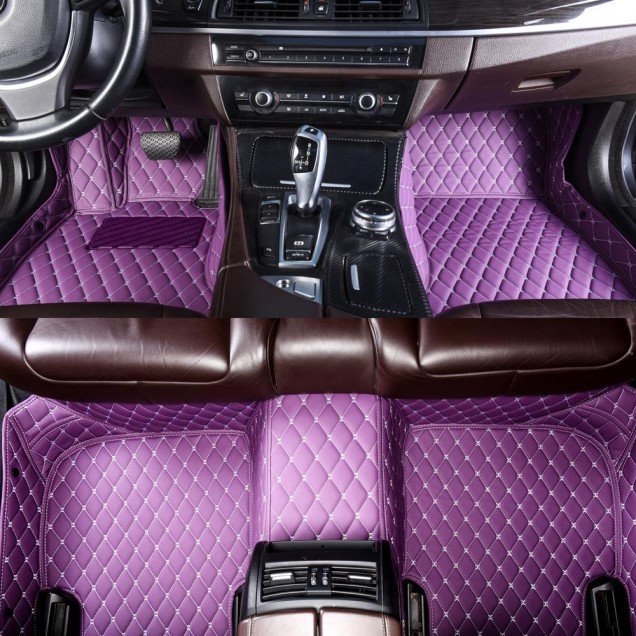 Low Cost Purple Luxury Leather Diamond Car Floor Mats Low Cost Purple Luxury Leather Diamond Car Floor Mats