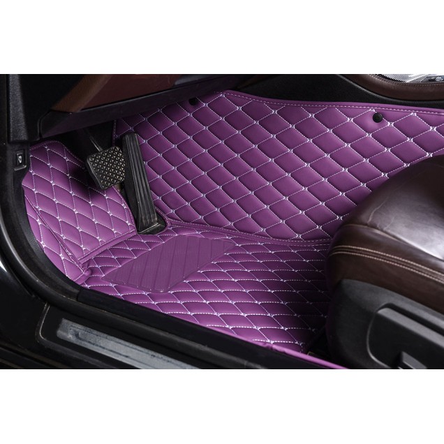 Low Cost Purple Luxury Leather Diamond Car Floor Mats Low Cost Purple Luxury Leather Diamond Car Floor Mats