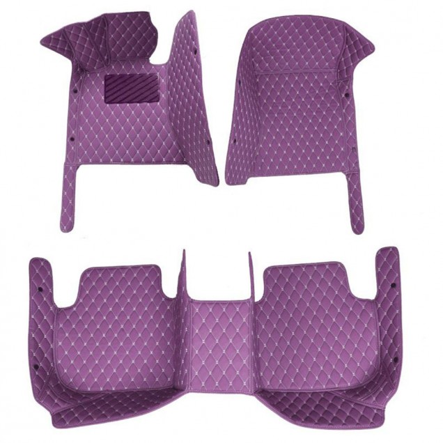 Low Cost Purple Luxury Leather Diamond Car Floor Mats Low Cost Purple Luxury Leather Diamond Car Floor Mats