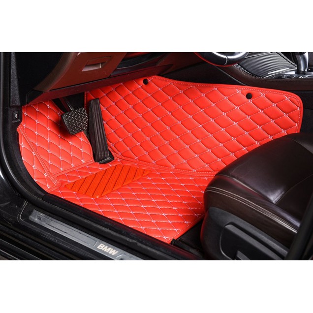 Low Cost Red Luxury Leather Diamond Car Floor Mats Low Cost Red Luxury Leather Diamond Car Floor Mats