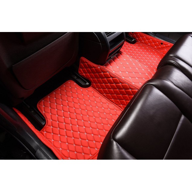 Low Cost Red Luxury Leather Diamond Car Floor Mats Low Cost Red Luxury Leather Diamond Car Floor Mats
