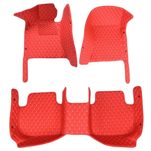 Low Cost Red Luxury Leather Diamond Car Floor Mats Low Cost Red Luxury Leather Diamond Car Floor Mats