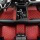 Low Cost Wine Red Luxury Leather Diamond Car Floor Mats Low Cost Wine Red Luxury Leather Diamond Car Floor Mats