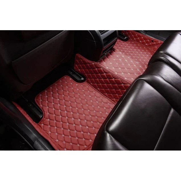 Low Cost Wine Red Luxury Leather Diamond Car Floor Mats Low Cost Wine Red Luxury Leather Diamond Car Floor Mats