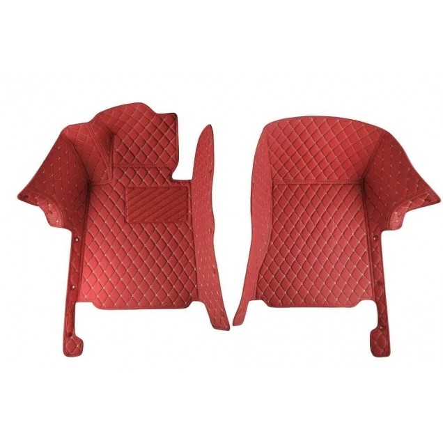 Low Cost Wine Red Luxury Leather Diamond Car Floor Mats Low Cost Wine Red Luxury Leather Diamond Car Floor Mats