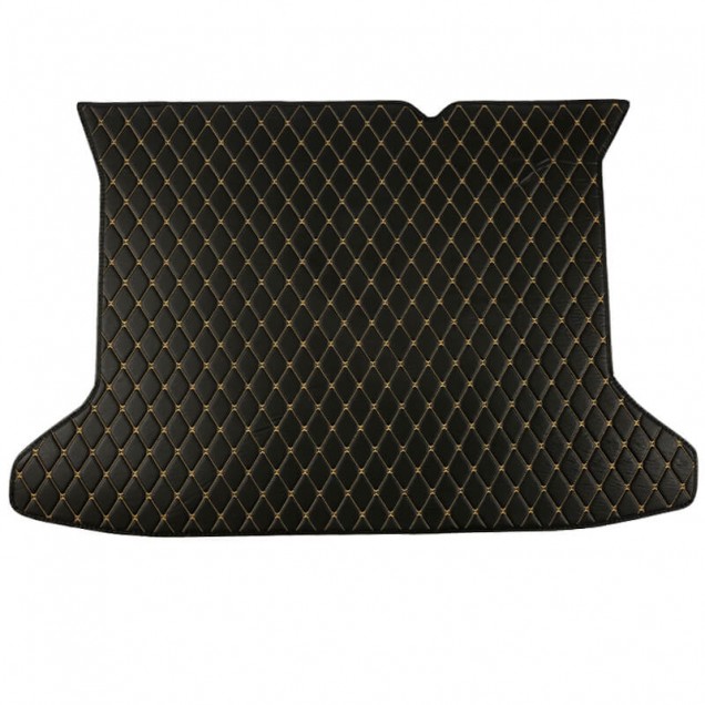 Low Cost Black and Yellow Stitching Luxury Leather Diamond Trunk Base Mats Low Cost Black and Yellow Stitching Luxury Leather Diamond Trunk Base Mats