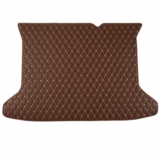 Low Cost Dark Brown Luxury Leather Diamond Trunk Base Mats Low Cost Dark Brown Luxury Leather Diamond Trunk Base Mats