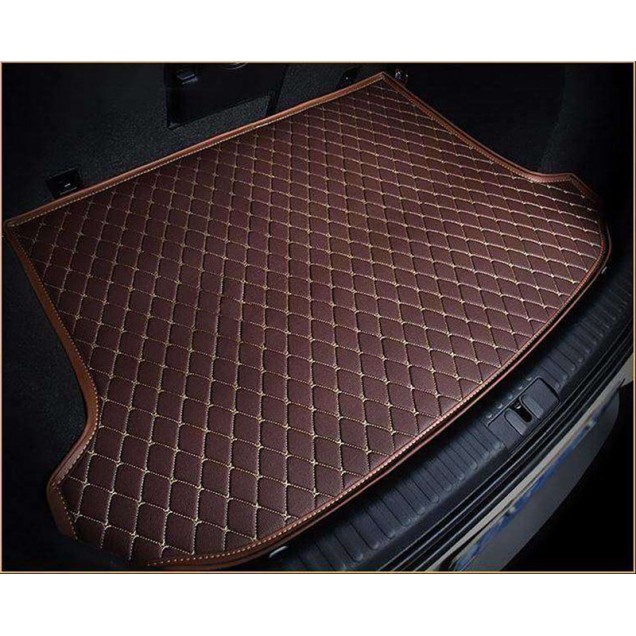Low Cost Dark Brown Luxury Leather Diamond Trunk Base Mats Low Cost Dark Brown Luxury Leather Diamond Trunk Base Mats