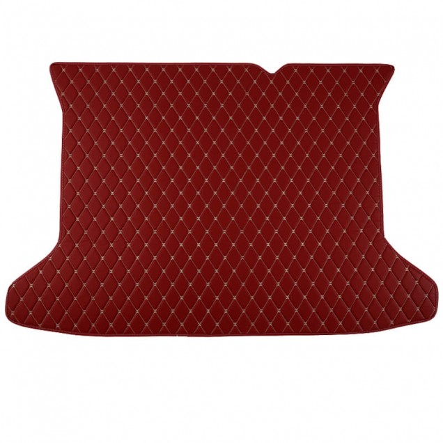 Low Cost Wine Red Luxury Leather Diamond Trunk Base Mats Low Cost Wine Red Luxury Leather Diamond Trunk Base Mats