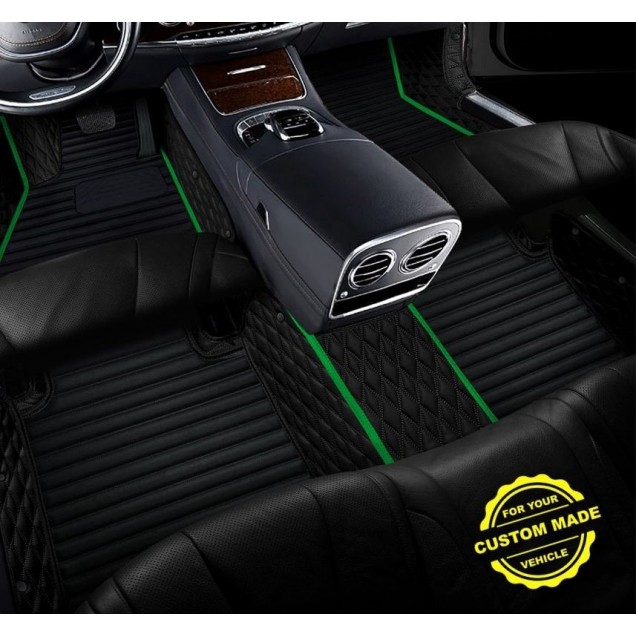 Low Cost Lime Green Hybrid Line Series Premium Car Mats Low Cost Lime Green Hybrid Line Series Premium Car Mats