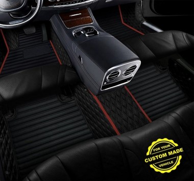 Low Cost Maroon Hybrid Line Series Premium Car Floor Mats