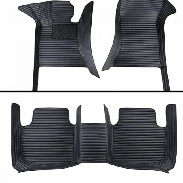 Low Cost Black Luxury Leather Stripe Car Floor Mats Low Cost Black Luxury Leather Stripe Car Floor Mats