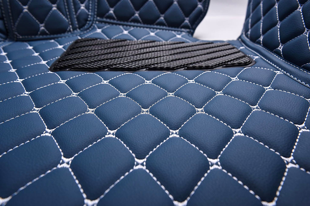 Low Cost Blue Luxury Leather Diamonds Car Floor Mats
